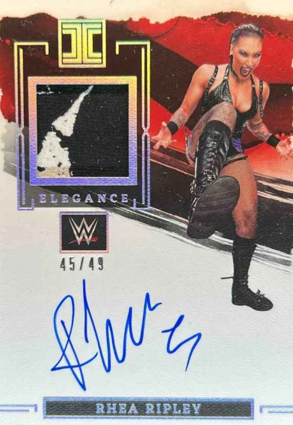 2023 Impeccable WWE Rhea Ripley Elegance Memorabilia Patch Auto Silver