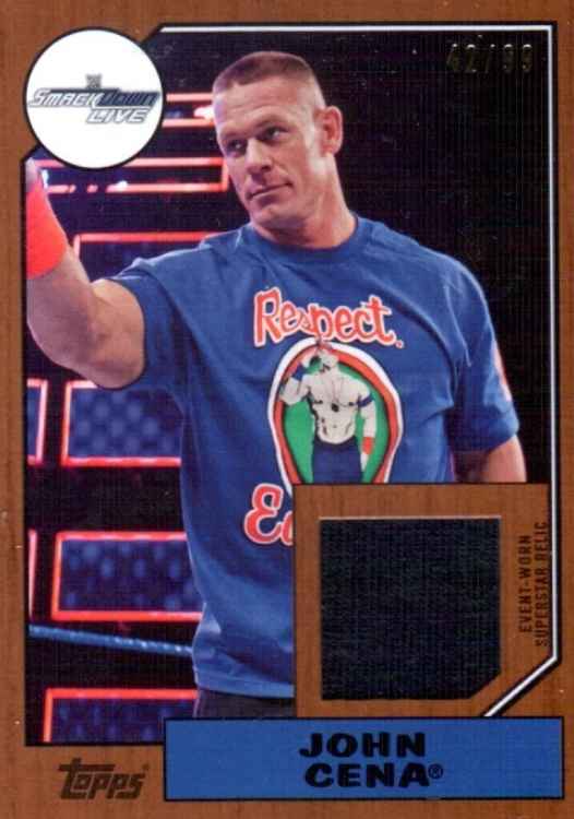 WWE John Cena 2017 Topps Heritage Bronze Event Used Shirt Relic